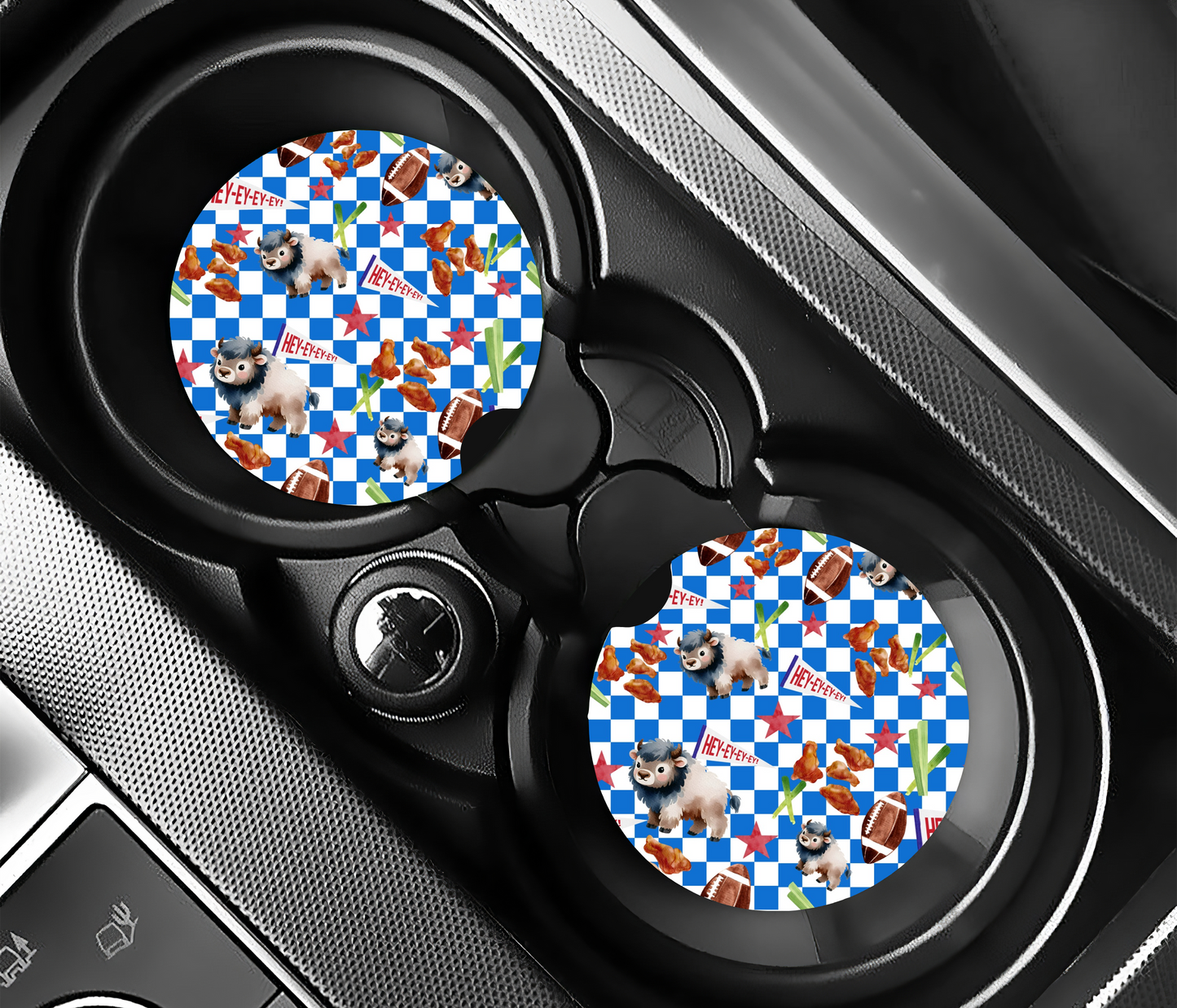 Buffalo Checkered Car Coasters