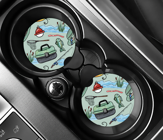 Fisherman Car Coasters