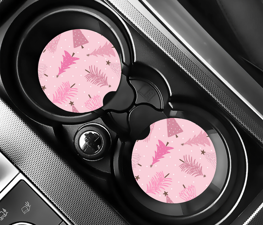 Pink Trees Car Coaster