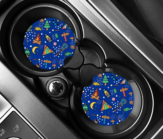 Blue Camping Car Coasters