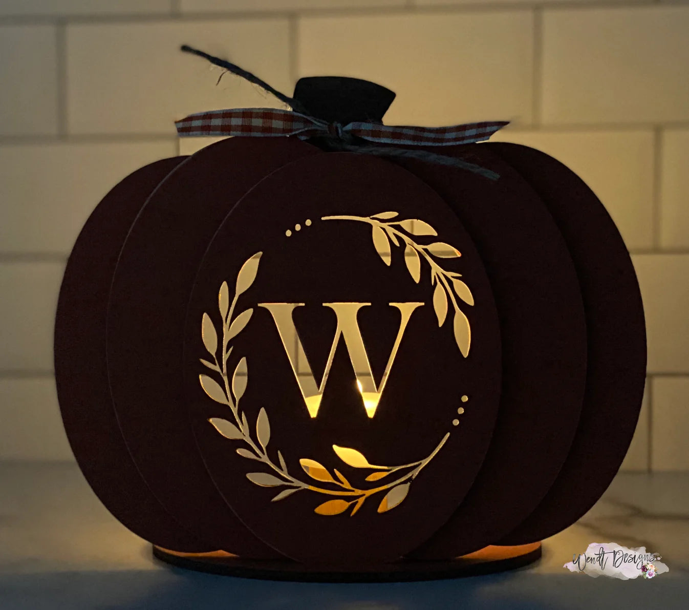 Pumpkin Monogrammed Luminary