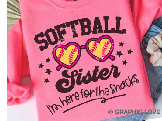 Toddler & Youth Sister Softball & Snacks Apparel