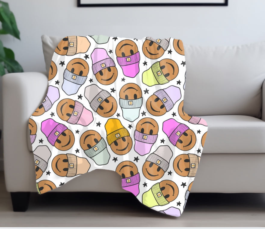 Cozy Hat Smiles Blankets