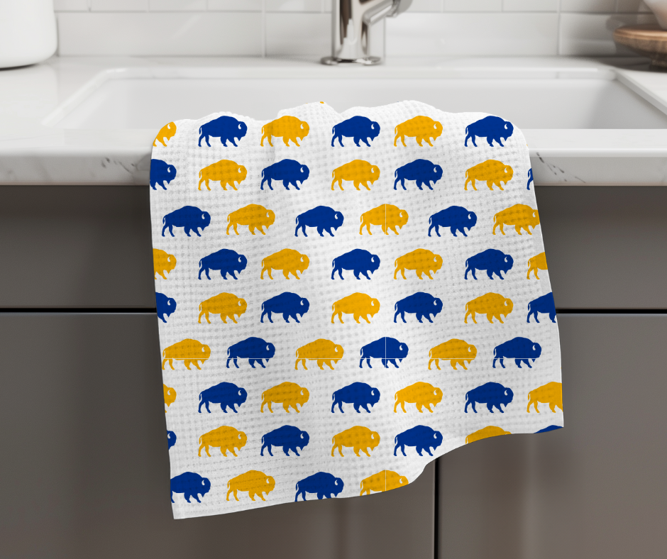 Buffalo Themed Waffle Kitchen Towels