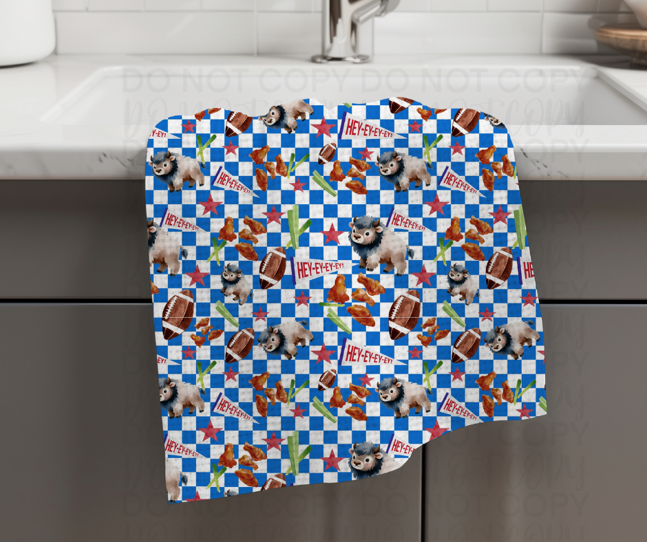 Buffalo Themed Waffle Kitchen Towels