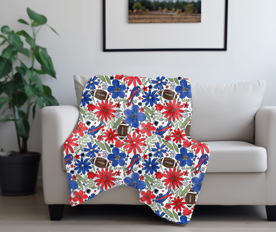 Buffalo Football Floral Blankets